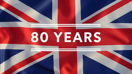 80 years of national freedom day uk union jack isolated 