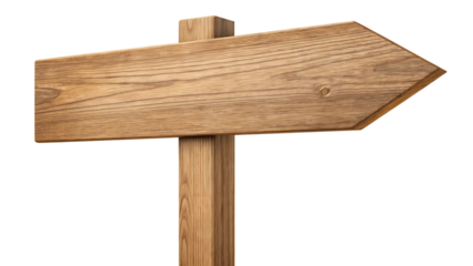 Wooden sign isolated on transparent background