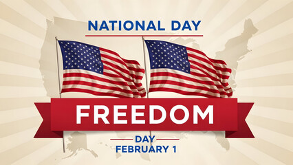 National freedom day celebrations on february 1st isolated on transparent background