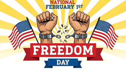 National freedom day celebrations on february 1st isolated on transparent background