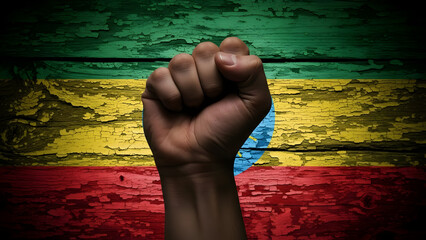 National freedom day fist raised high isolated on transparent background