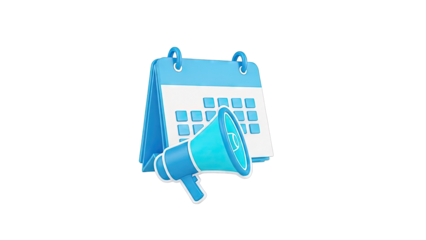 Calendar and Megaphone 3D Icon