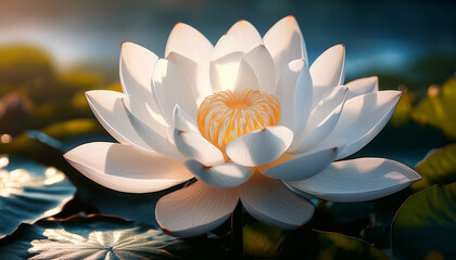 Serene White Lotus Blossom A Symbol Of Purity And Peace