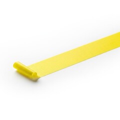 Yellow Cable Tie on White Background.
