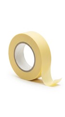 Yellow Masking Tape on White Background.