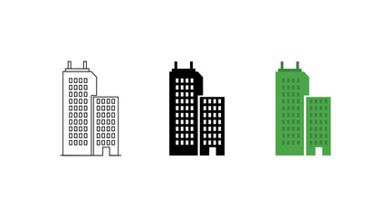 Abstract buildings in different colors