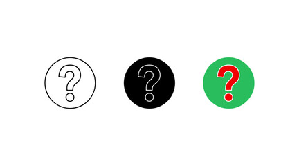 Three question marks in different styles