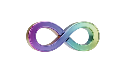 Metallic Infinity Symbol with Gradient Colors