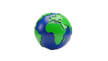 Cartoon Earth Globe with Continents