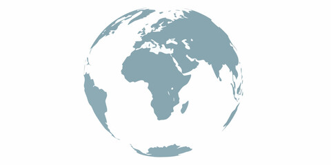 Obraz premium A stylized blue toned illustration of the earth focusing on africa and europe