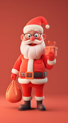 3d Cartoon Character of a santa clause