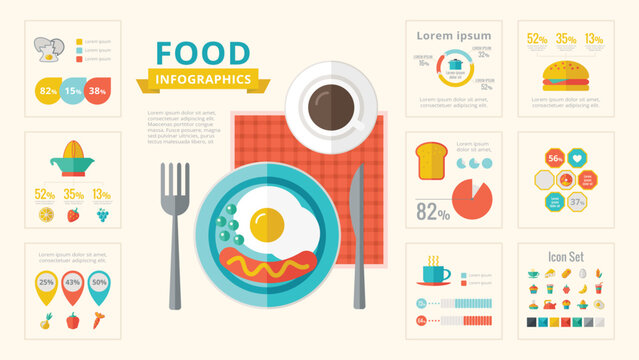 food infographic template vector customizable elements 