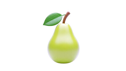 Green Pear with Leaf