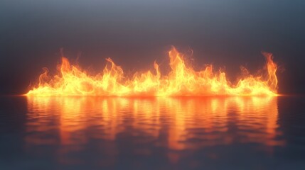 Naklejka premium Abstract fire reflection on dark surface