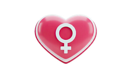 Pink Heart with Female Symbol
