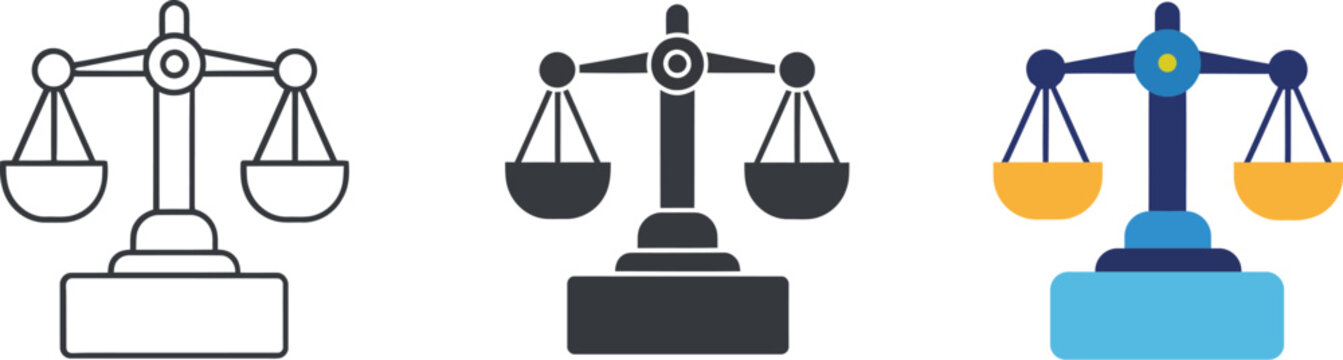 Balance scale icon set Vector, illustration