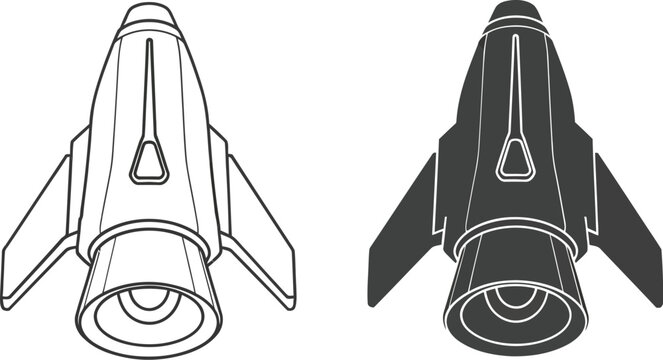 Rocket icon Vector, illustration
