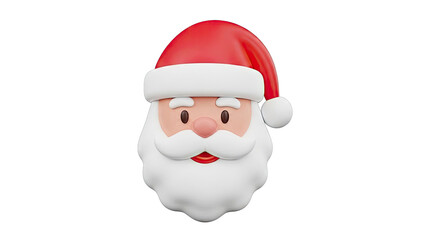 Cartoon Santa Claus Face with Red Hat