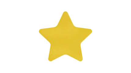 Yellow star icon in simple flat design with bright sunny lighting on plain white background for graphic design