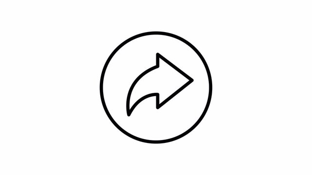 Share Icon in circle Animation Drawing Effect 4K Transparent Background