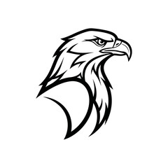 Obraz premium Black and White Eagle Head Illustration.