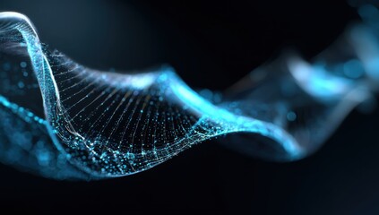 Abstract DNA structure, vibrant turquoise