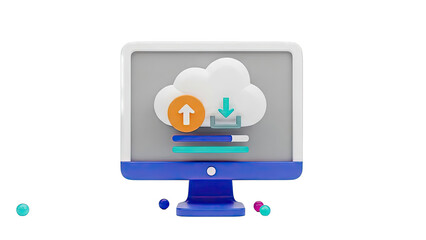 Cloud Computing Icons: Upload, Download, and Progress Bars