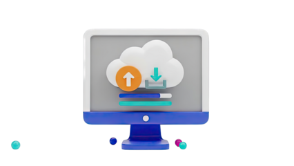 Cloud Computing Icons: Upload, Download, and Progress Bars
