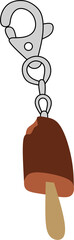 Delicious Chocolate Ice Cream Bar on a Stick keychain 