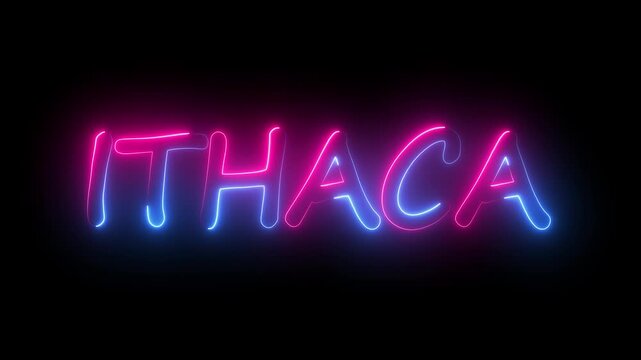 flickering neon calhoun text animation. neon sign that flickers and glows with CALHOUN