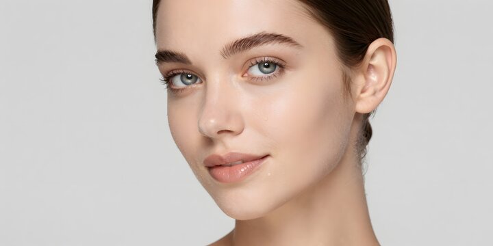 Portrait of a woman with radiant complexion and subtle features