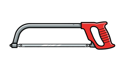 Red Hacksaw Hand Tool Illustration