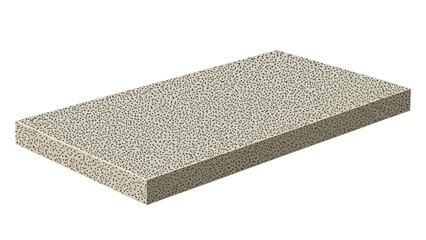 Textured rectangular block with speckled pattern on white background.