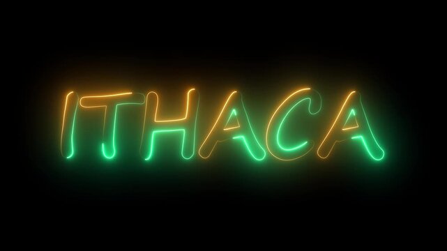 flickering neon calhoun text animation. neon sign that flickers and glows with CALHOUN