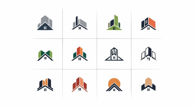 Collection of Modern Real Estate and Construction Logo Designs. - Powered by Adobe