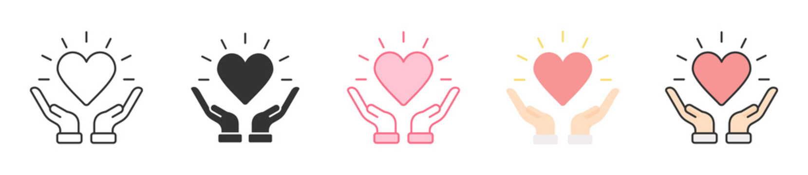 Affection Icon Set Multiple Style Collection