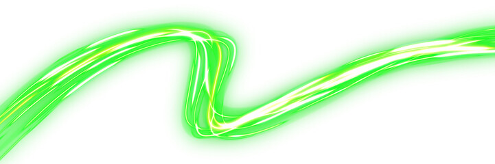 Fototapeta premium Vibrant Neon Green Light Trails Creating Powerful Abstract Energy Wave