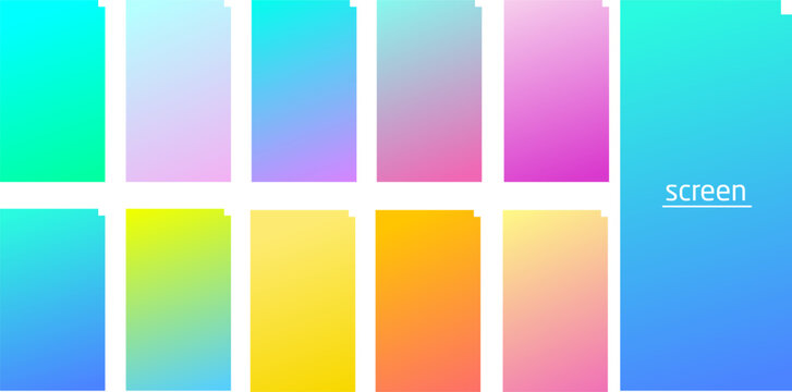 Modern Gradient UI Screen Set Vibrant Soft Tone Mobile App Backgrounds for Login, Splash Page, and Web Interface Design