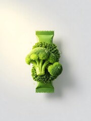 Fresh produce assortment, arranged artfully on a light green packaging mockup