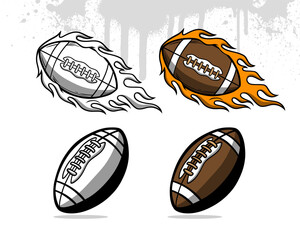 collection vector of American football ball illustration in various style