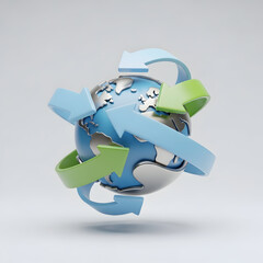 Global Environment Concept with Arrows and Globe.