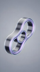 Silver Infinity Symbol on Gray Background.
