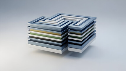 Stack of Coasters with Geometric Pattern Design.