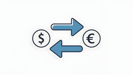 Dollar Euro Currency Exchange Illustration.