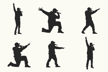 singers silhouette collection vector illustration. eps 10