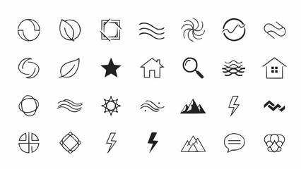 Collection of Hand-Drawn Nature and Environment Icons. © HAFIS