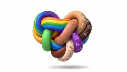 Diversity heart wonderfully swirls embracing different identities here