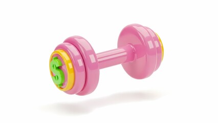 Obraz premium Dumbbell With Dollar Symbols Gleaming Under Bright Lighting
