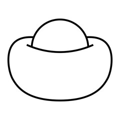 Chinese gold ingot yuanbao outline icon isolated on transparent background.
