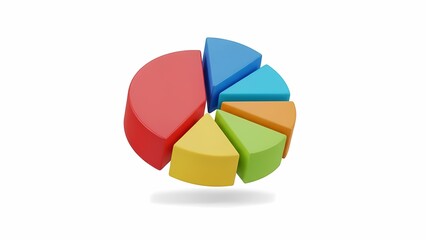 Obraz premium Vivid pie chart neatly shows financial segments